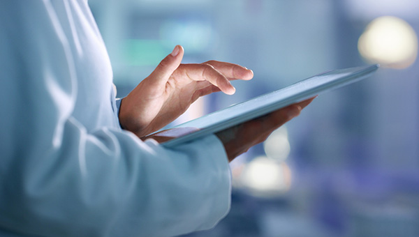 Business person using a tablet